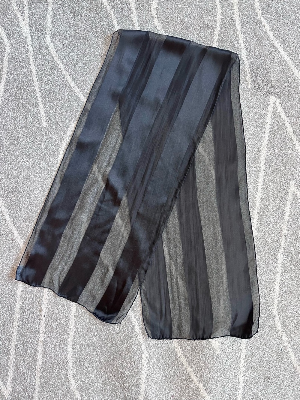 Vera Neumann Vintage 70s Black 100% Silk Scard